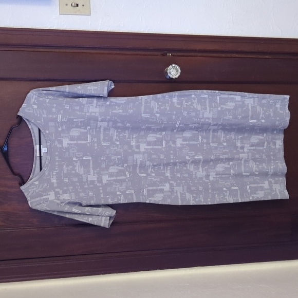 LuLaRoe Julia Short Sleeve Gray Straight Form Fitting Dress Size XL - Picture 1 of 6